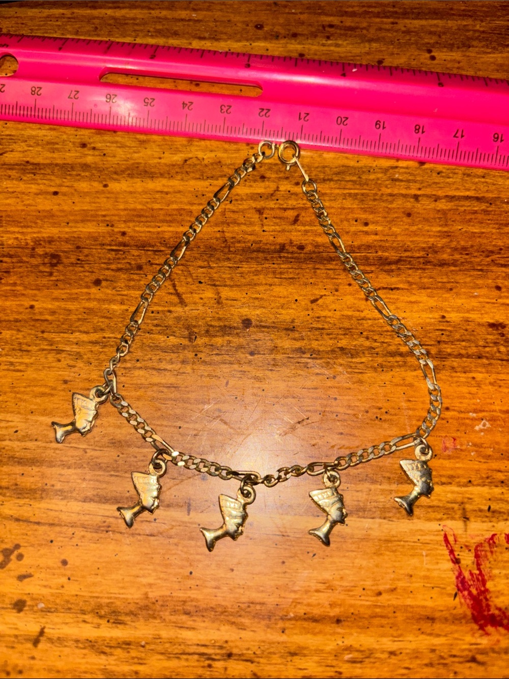 14kGold plated Egyptian Queen Nefertiti I blv.  Charm Necklace, choker,bracelet